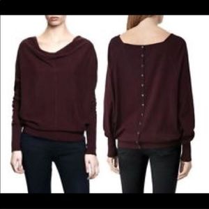 Allsaints Maroon Elgar Cowl Sweater sz 2